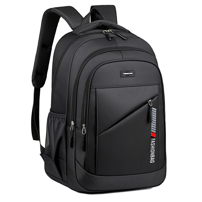 Men's large-capacity backpack, fashionable laptop bag, suitable for travel and business, equipped with secure zipper closure and