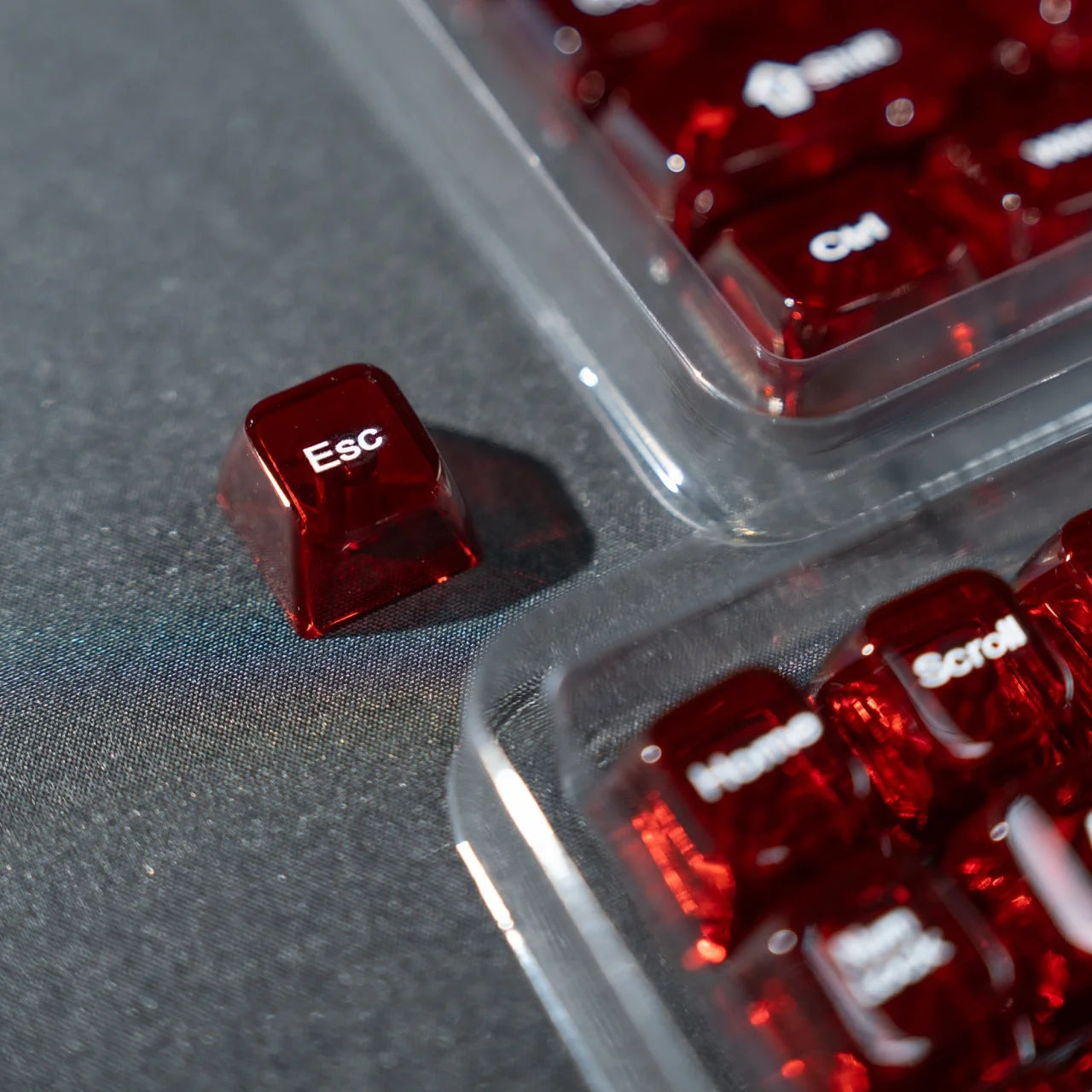Womier 115 Keys Clear Keys Red Transparent Keycaps MDA Profile Crystal Ceramic Custom Keycaps Set