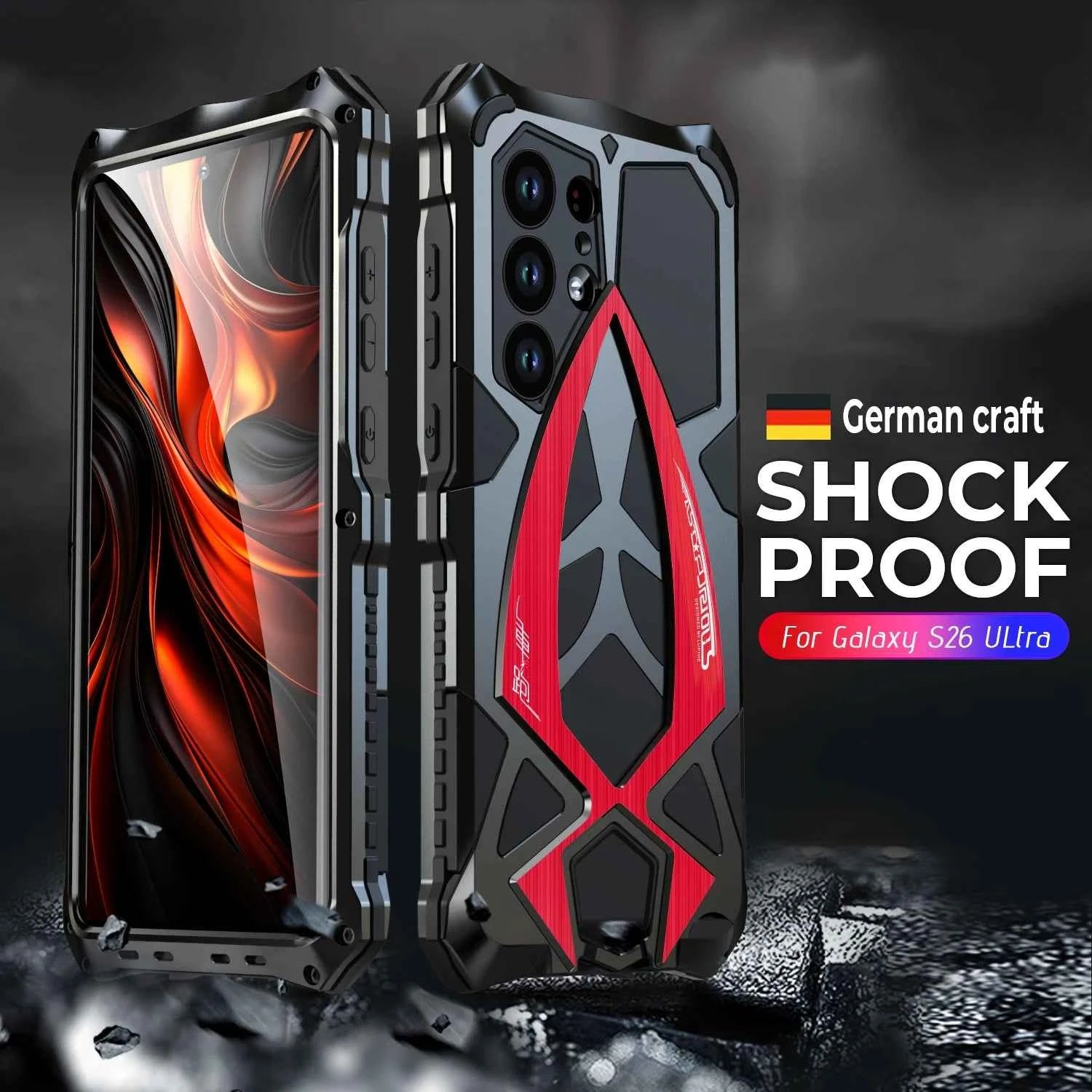 Military Grade Heavy Armor Metal Phone Case for For Samsung Galaxy S26 S25 S24 S23 S22 Ultra Luxury Shockproof Back Cover Bumper