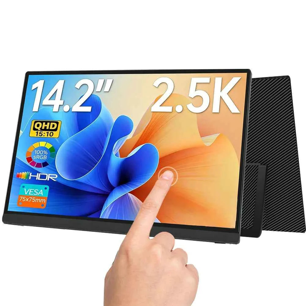 14.2 Inch Portable Touch Monitor QHD 2.5K IPS Secondary Screen Extend Display For Laptops Desktops Computer PS4/5 Gaming Monitor
