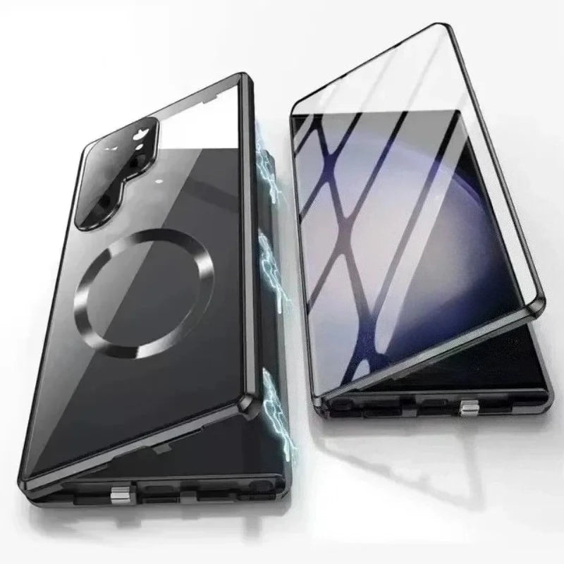 360 ° Full Protection Metal Magnetic Case For Magsafe Samsung Galaxy S26 S25 S24 S23 S22 Ultra Plus Double Sided Snap Lock Cover