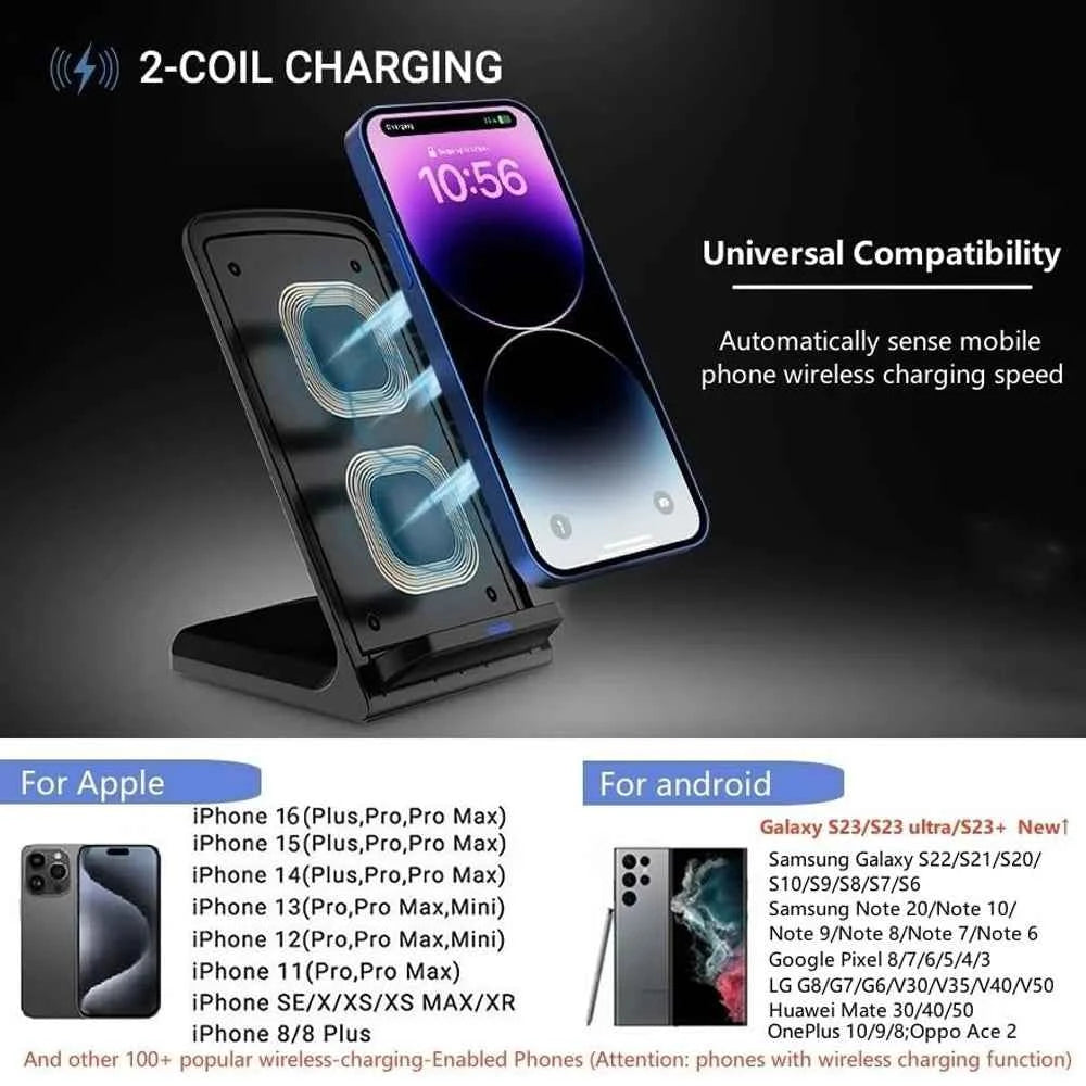 30W Wireless Charger Fast support for Samsung S26-S21 Ultra Quick Charging Stand For iPhone 17-12Pro Max Xiaomi 17 14