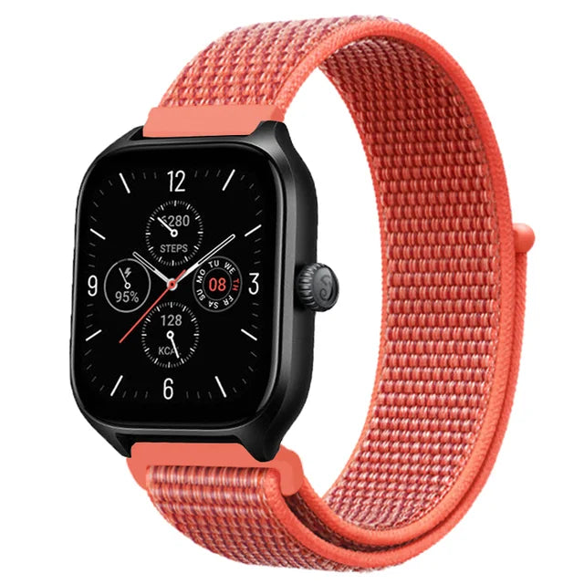 20mm 22mm Nylon Loop Strap for Amazfit GTR 42 47mm/GTR2/2e/3/3 Pro/4/GTS/GTS2/mini/3/4 Bracelet for Amazfit Bip-U-S/Stratos 2 2S