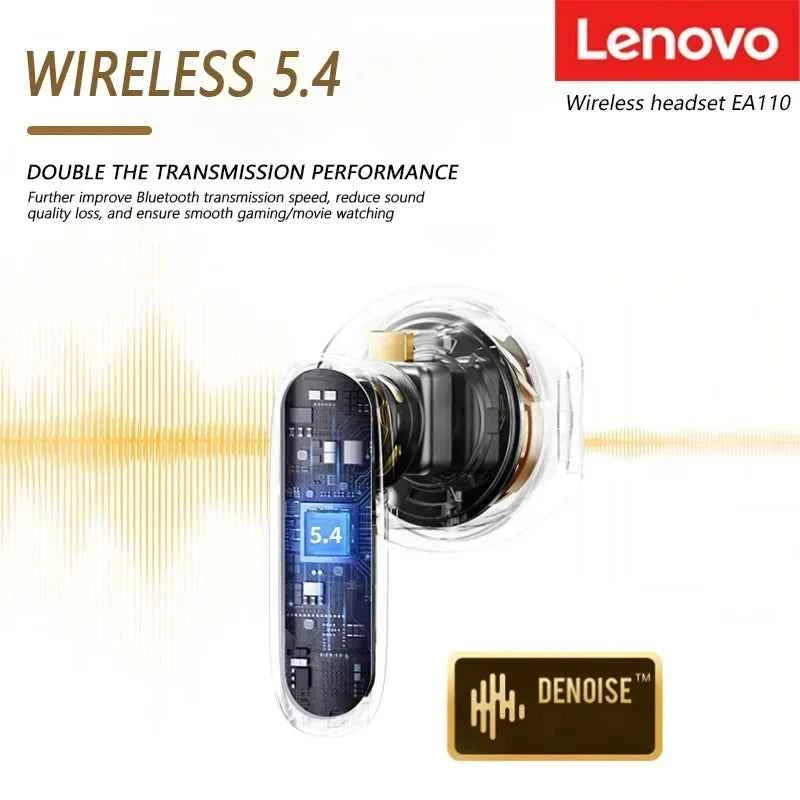 Lenovo EA110 TWS Gaming Earphone ENC High-definition Calling Bluetooth Headphones Noise Reduction 200mAh HD Voice Sports Earbuds