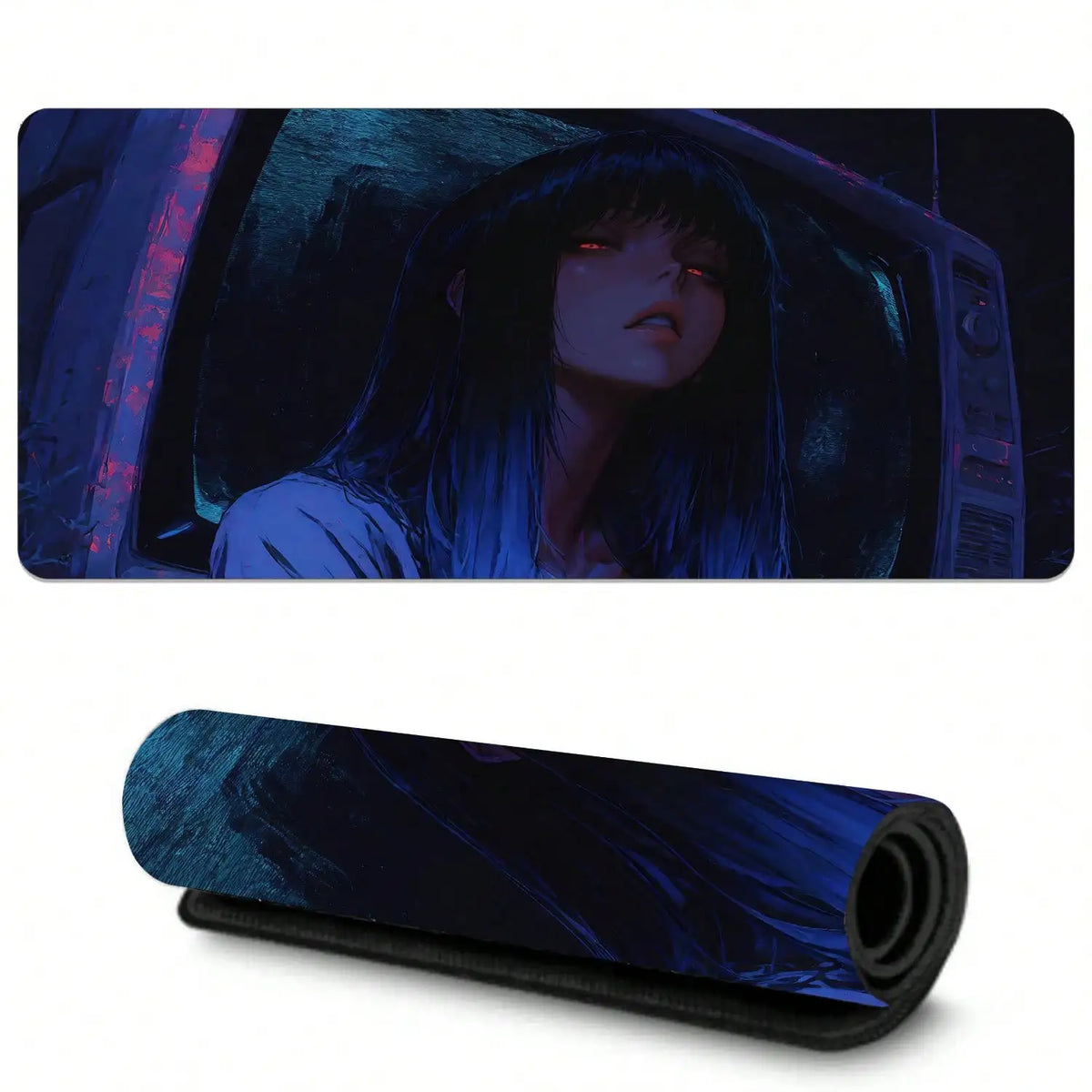 1pc Anime Cool Girl Gaming Mouse Pad, Large Non-Slip Rubber Base Mousepad, Keyboard Mouse Mat, Desk Pad With Stitched Edges For Desk Home Office