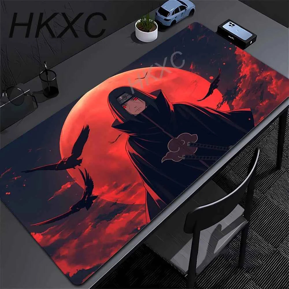 Anime N-naruto Itachi Uchiha Mouse Pad Gabinete Gamer Computer Big Deskmat Keyboard Gaming Accessories Mousepad Anti-slip Carpet