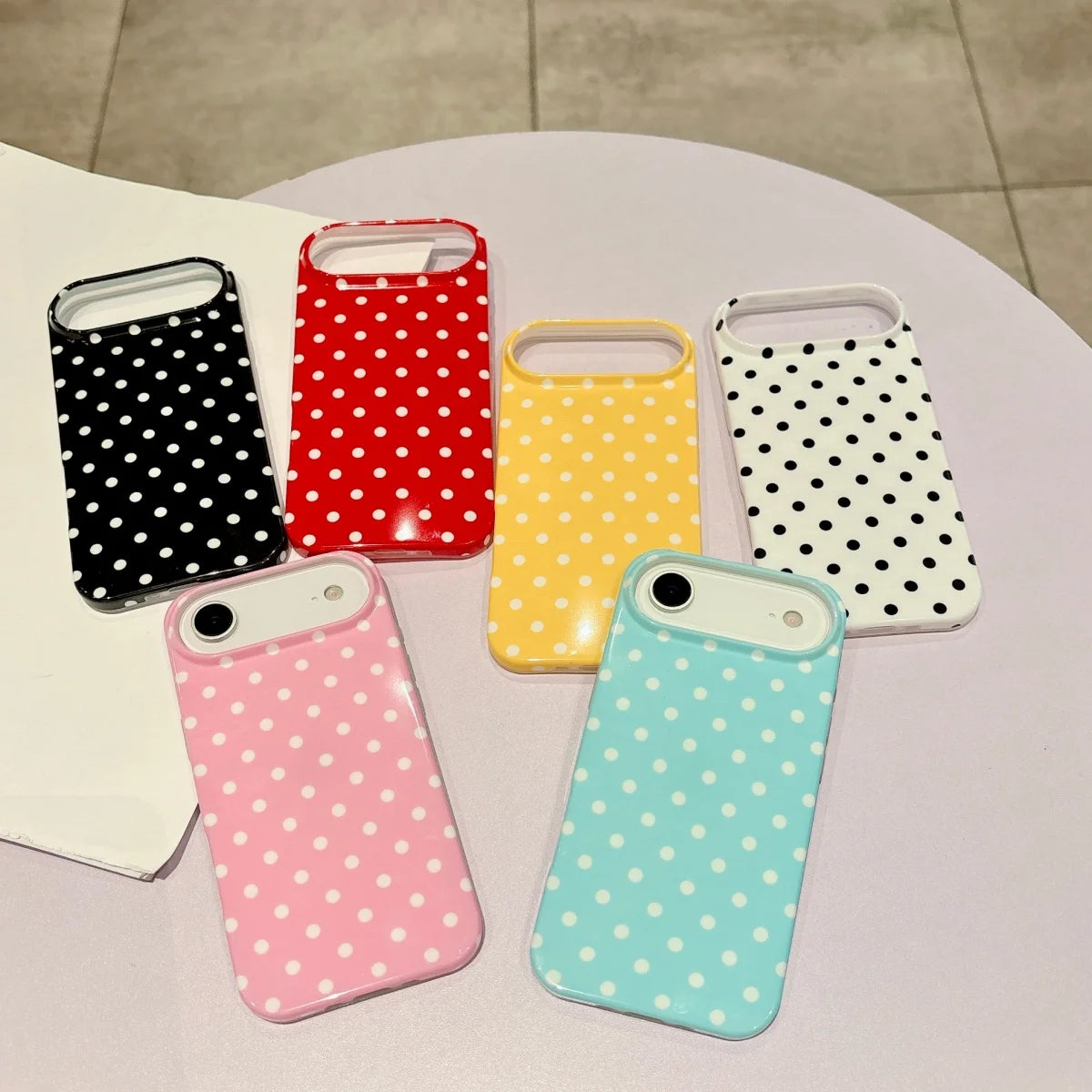 Korea Colorful Polka Dot Pattern Phone Case For iPhone 17 Air 16 15 14 13 Pro Max Circular Wave Point Shockproof Bumper Cover