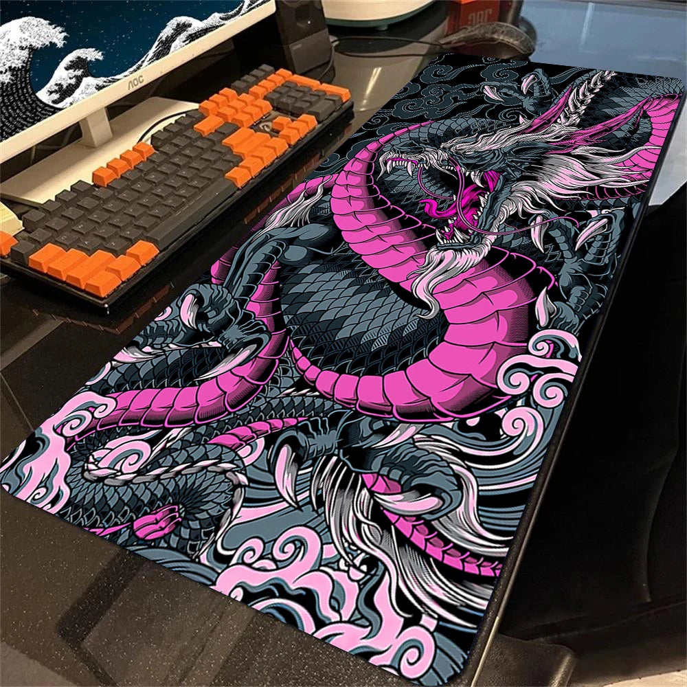 Mouse Pads Black White Dragon Table Mats Computer Mousepad Company Big Deskmat 100x50cm Large Gamer Mousepads Gaming Mouse Mat