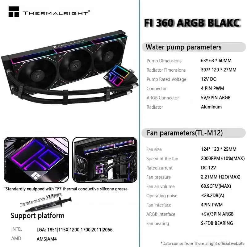 Thermalright FROZEN INFINITY 360 All-in-one water-cooling radiator, ARGB Divine Light synchronization