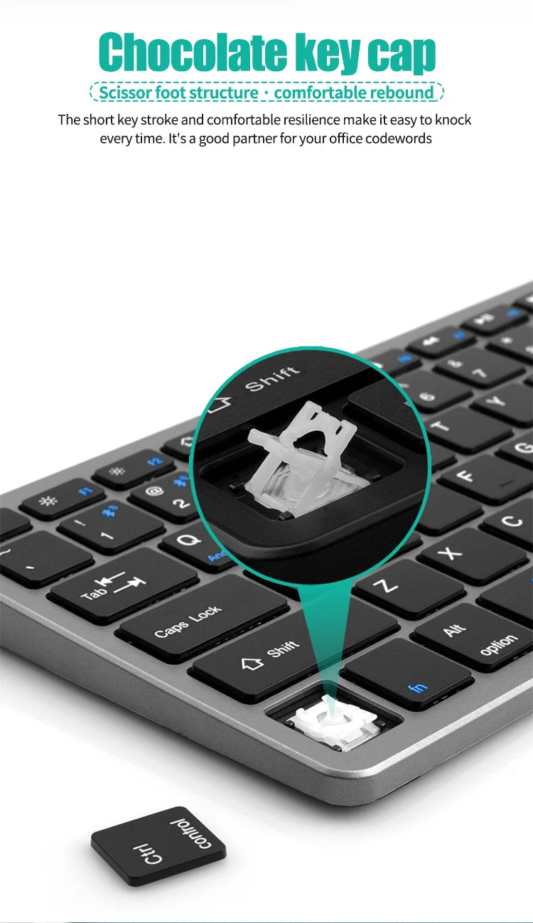 2.4G and Bluetooth Mini Keyboard Wireless keyboard and mouse Set For Notebook Laptop Desktop PC Tablet iPad Android Macbook