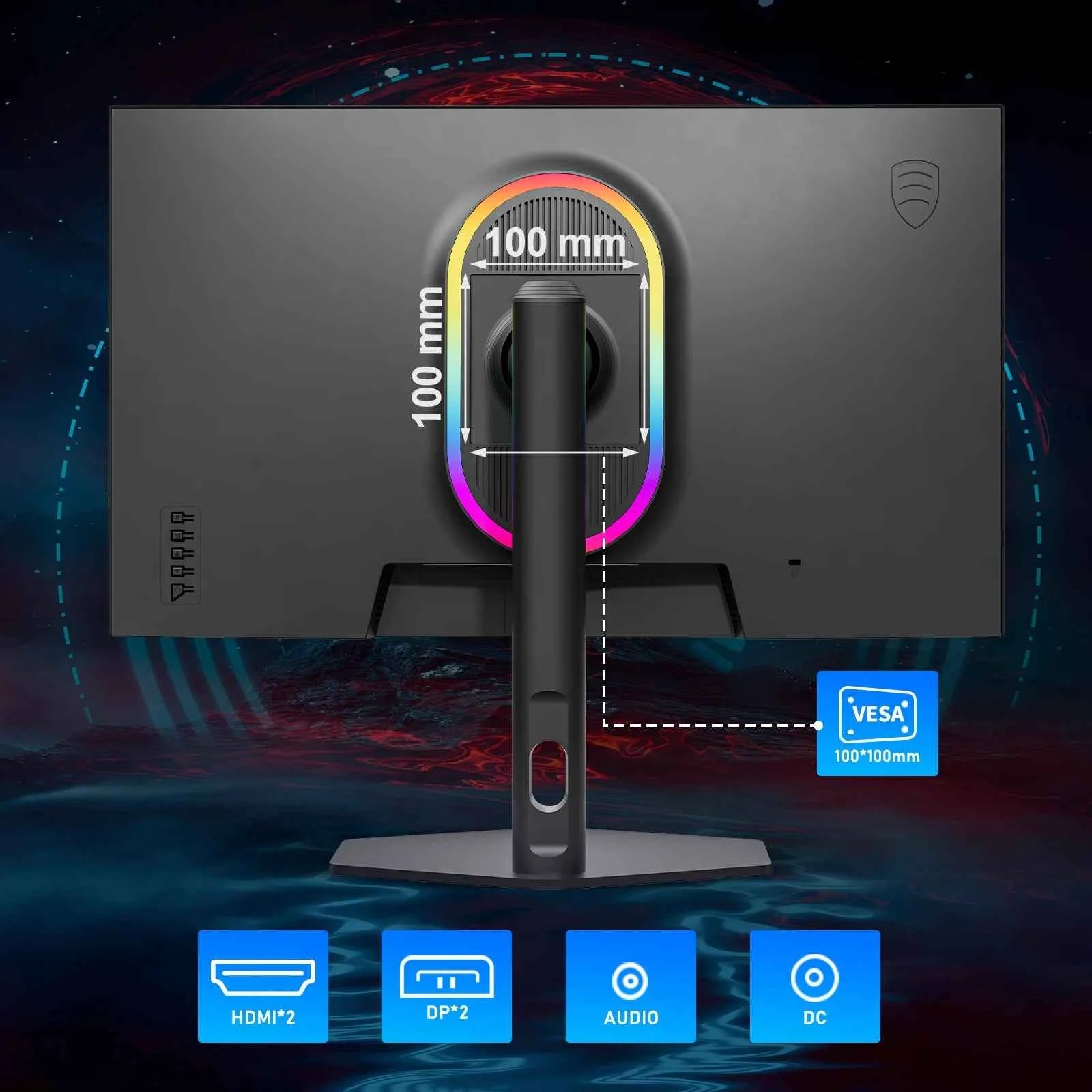 FYHXele 27 inch 380Hz Gaming Monitor 1080P IPS 0.5ms GTG Computer Monitor Adjustable Vertical Monitor Support FreeSync HDR VESA