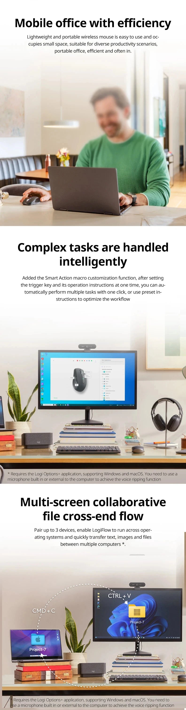 Logitech MX Anywhere 3S All-in-One Portable Wireless Mouse Silent Click 8000DPI Multi-Device for Laptop Computer Peripherals