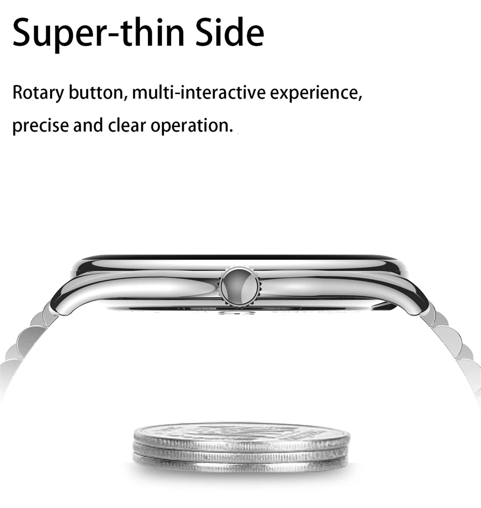 New Ultra Thin SmartWatch Men AMOLED 3D Screen Always Show Time Sports Fitness Waterproof Heart Rate Bluetooth Call Smartwatches