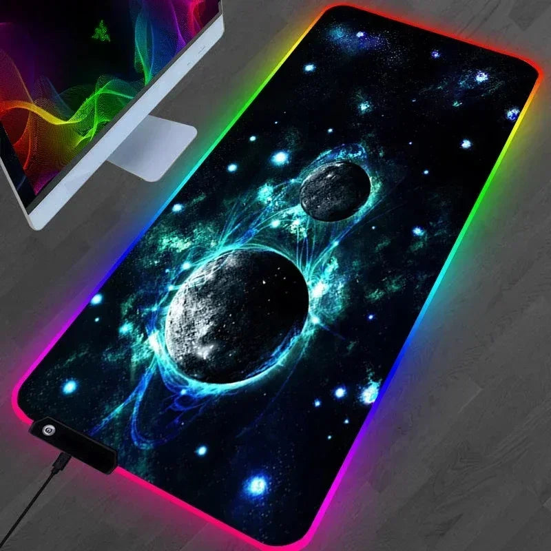 Hot Sell RGB Galaxy Milky Way Mouse Pad Carpet PC Gamer Computer Keyboard Desk Mat anti-slip Mousepad Gaming Accessories 900X400