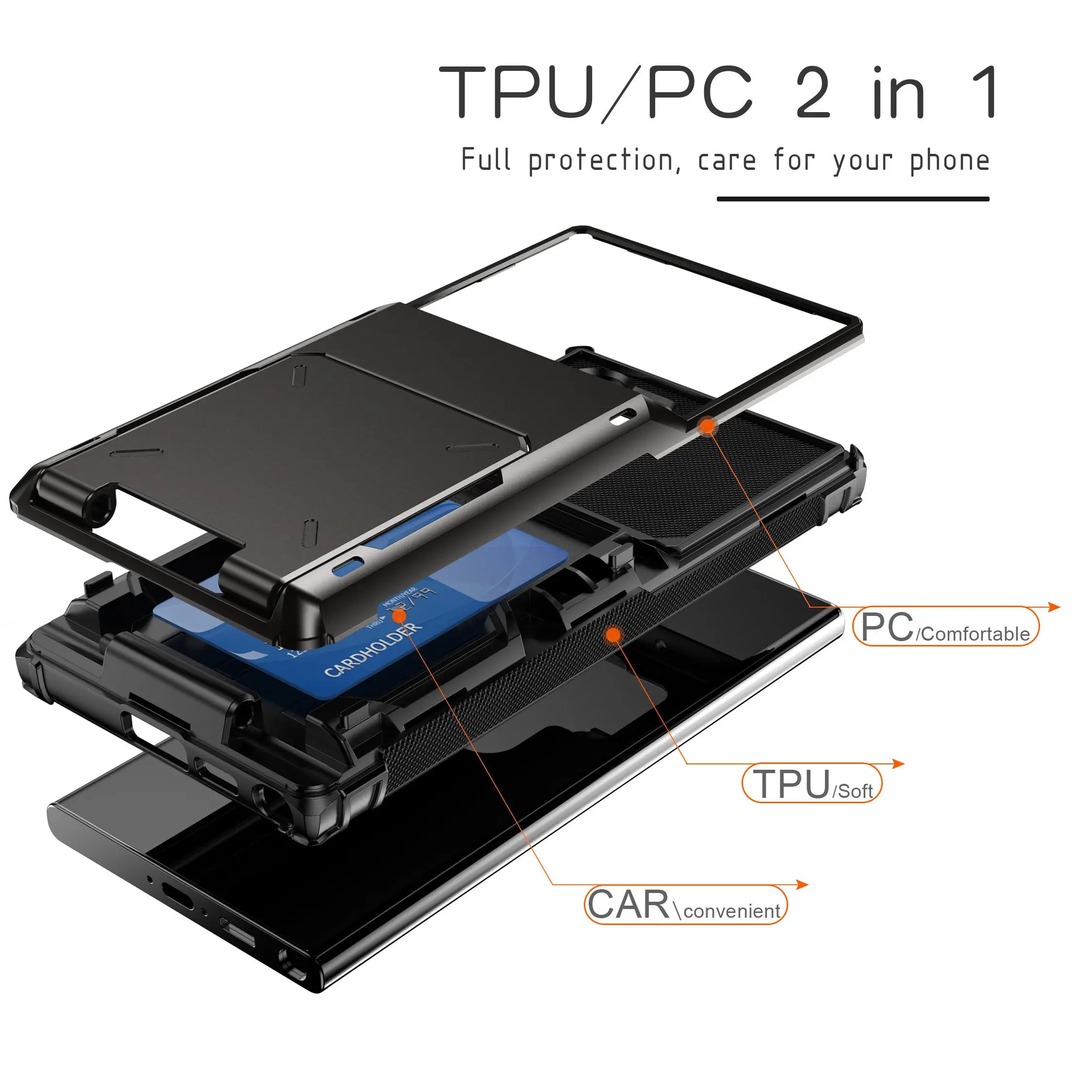 For Samsung Galaxy S25 S24 Ultra S25 S24 Plus S24 FE Wallet Case with Card Holder, Dual Layer Heavy Duty Shockproof Phone Cover