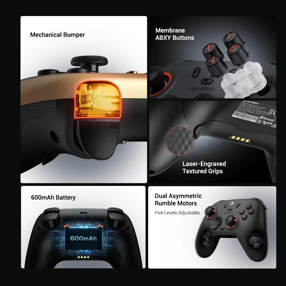 GameSir Nova Lite 2 Wireless Switch Controller Bluetooth Gamepad with Hall Effect for Nintendo Switch, iPhone, Android, PC