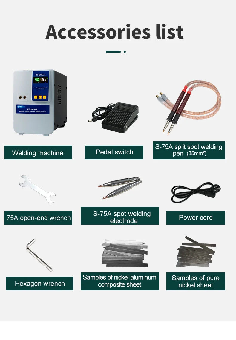 Heltec 21KW 36KW 42KW Capacitor Storage Battery Spot Welding Machine/Portable Small Spot Welder LED Display 0.5mm Thickness