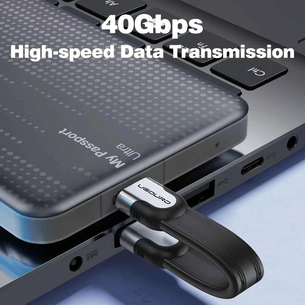 40Gbps Thunderbolt 4 USB C Full Function Cable Flat USB 4 Date Cable 0.15m 1m 8K PD 240W Cord for Thunderbolt3 iPhone 15/16 SSD