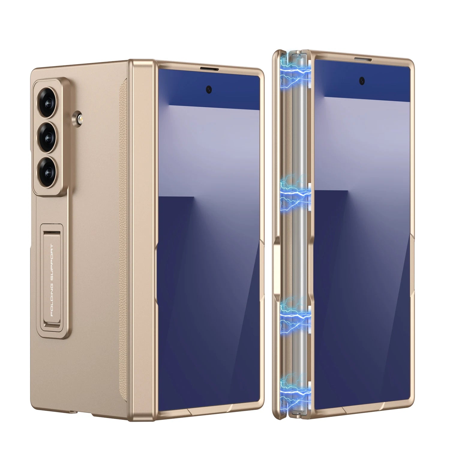 Magnetic Hinge All-included Case for Samsung Galaxy Z Fold 7 6 Ultra-thin Shockproof Stand Matte Cover for Samsung Z Fold7 Case
