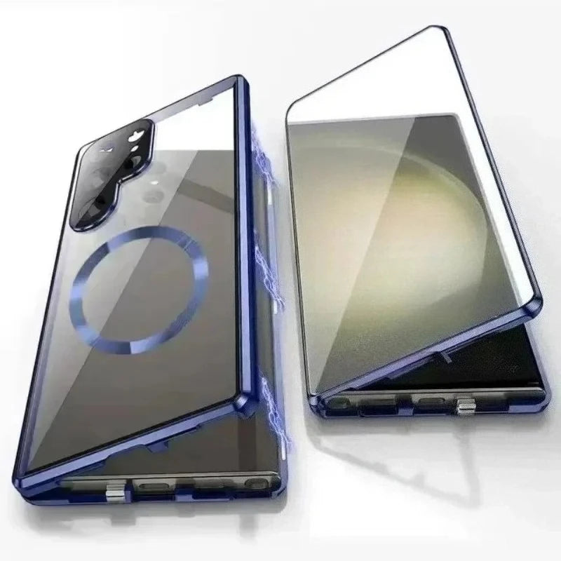 360 ° Full Protection Metal Magnetic Case For Magsafe Samsung Galaxy S26 S25 S24 S23 S22 Ultra Plus Double Sided Snap Lock Cover