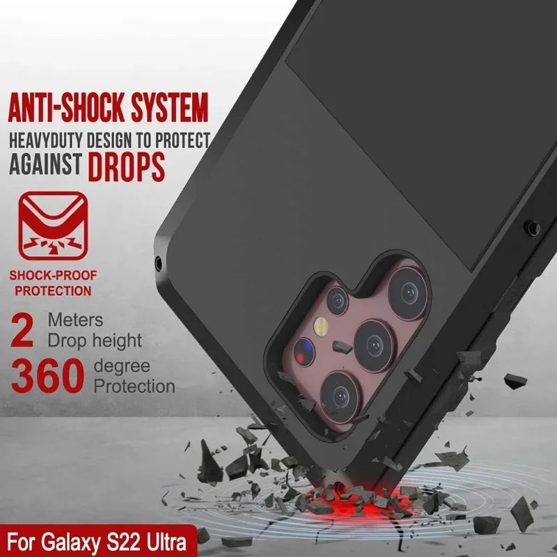 Case For Samsung S26 S25 S24 S23 Ultra Plus Case Heavy Duty Protection Doom Armor Metal Aluminum Phone Luxury Cover