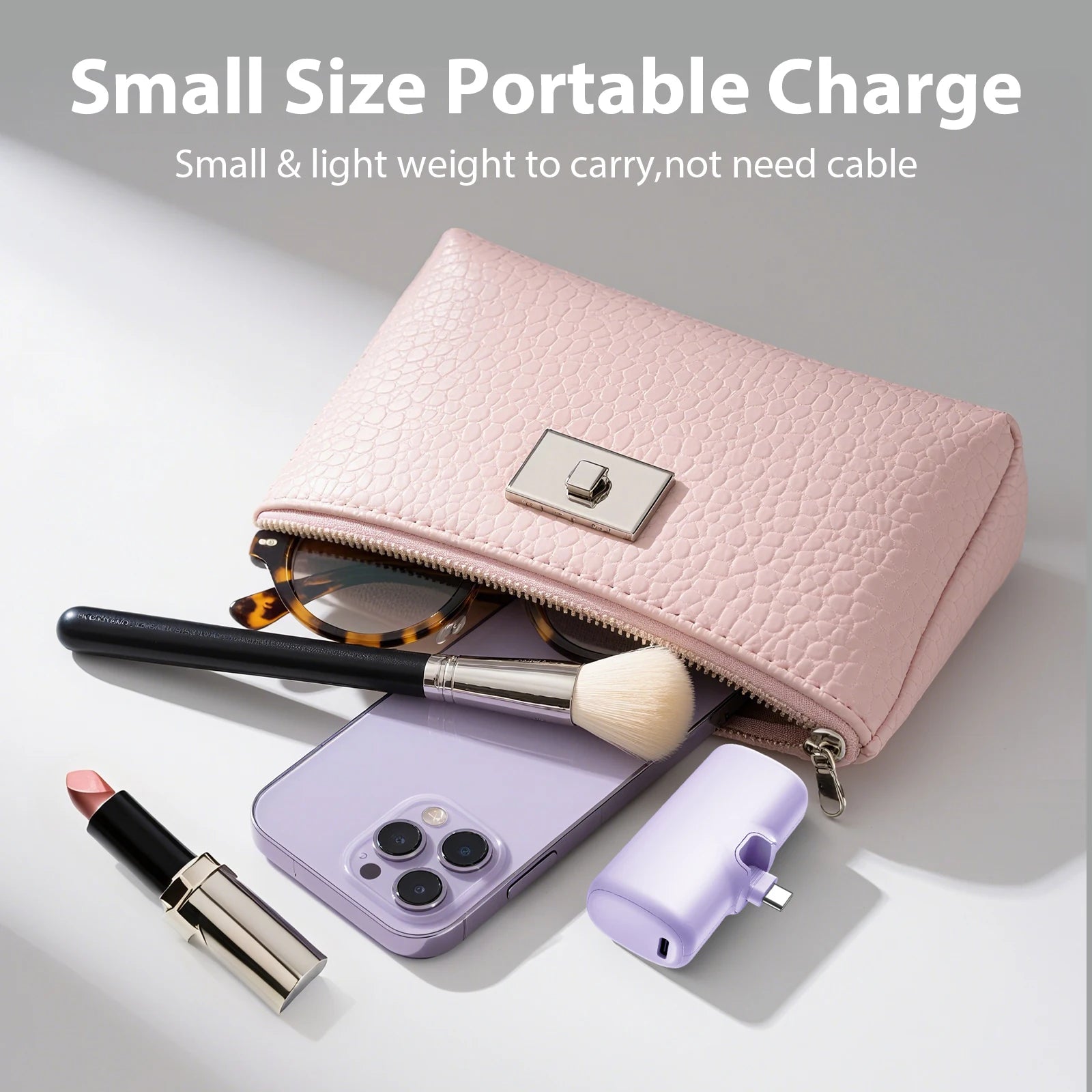 4000mAh MIni Power Bank 2-in-1 Fast Charging PD 22.5W Portable External Battery High Capacity for For iPhone Samsung Android