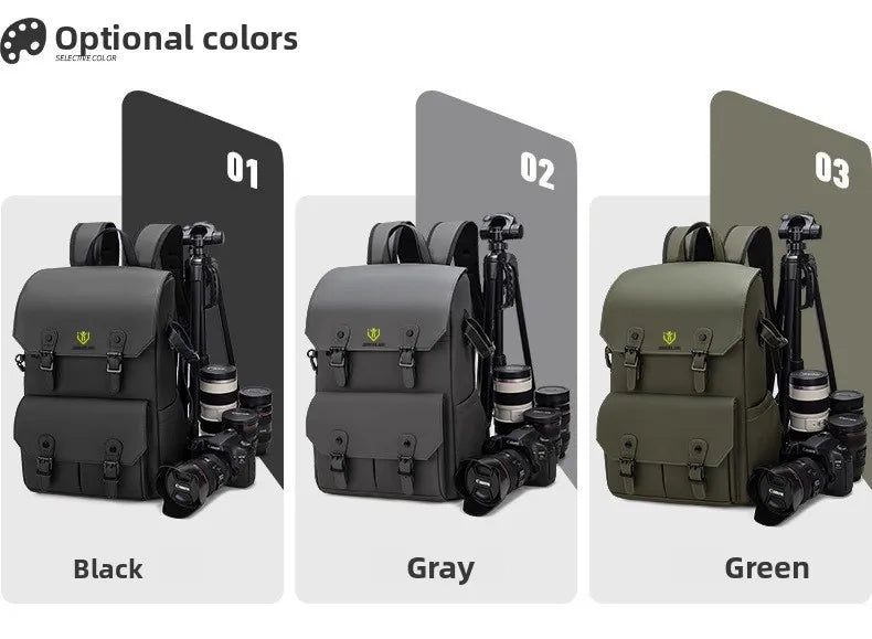 Camera bag - Large capacity double-shoulder photography bag - Camera backpack - Travel and outdoor photography bag