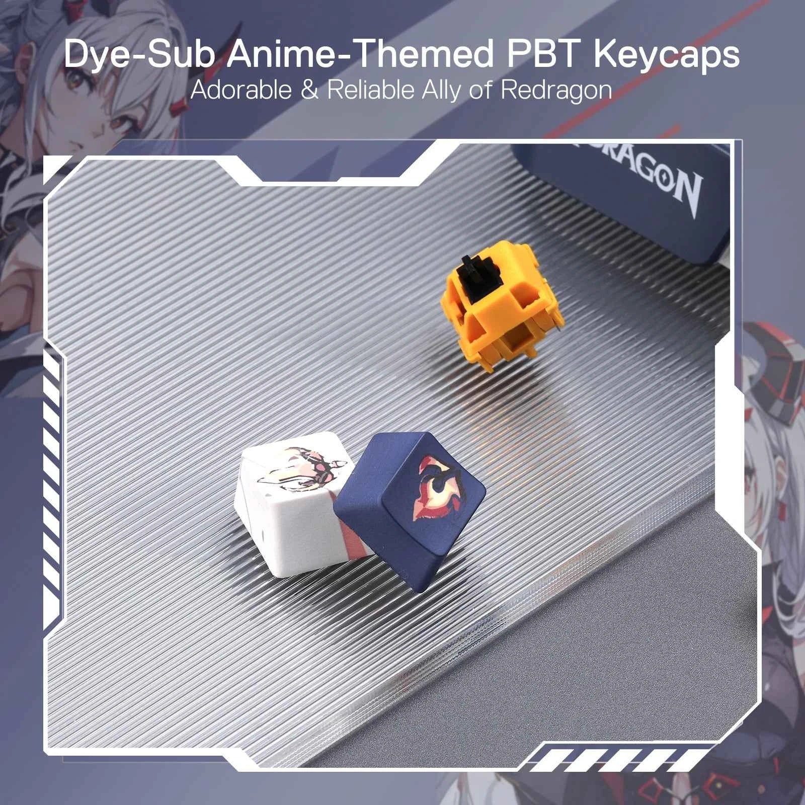 Redragon K686 PRO SE 98 Keys Wireless Gasket RGB Gaming Keyboard, 3-Mode Anime Mechanical Keyboard w/Hot-Swap Socket