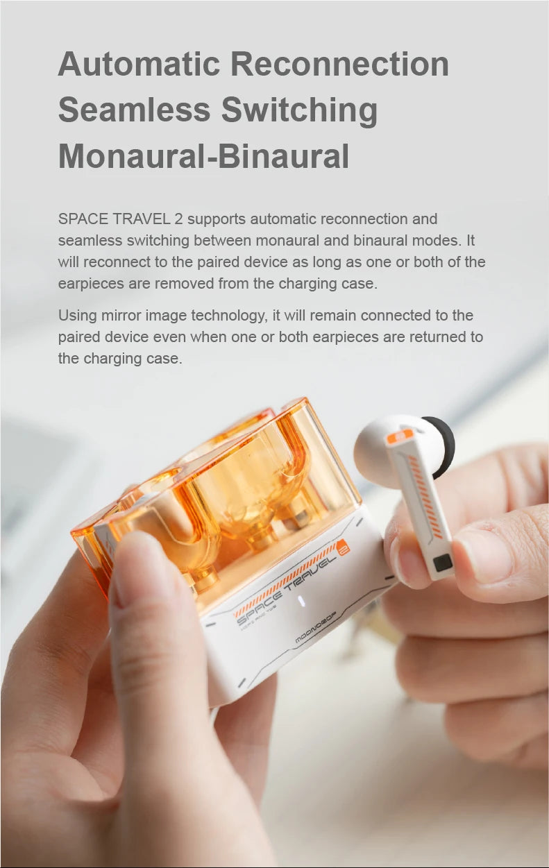 Moondrop Space Travel 2 HiFi Noise-Canceling TWS  Bluetooth 6.0 Compatibility Earphones with Great Call Quality