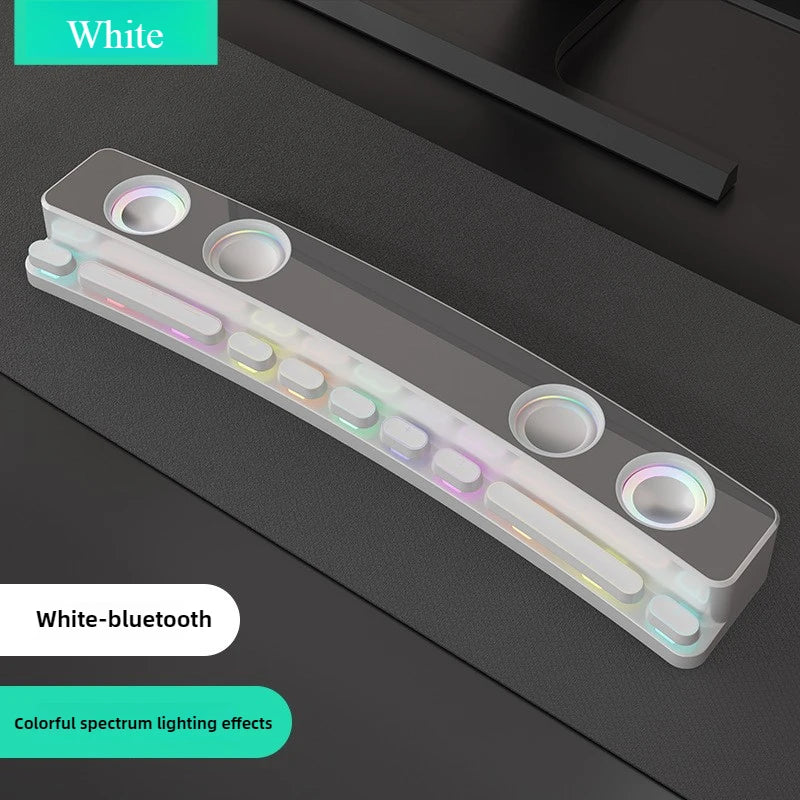 Computer Audio Desktop Notebook Long Multimedia Gaming Bluetooth Speaker Game Subwoofer 7 Color LED Lights/FM