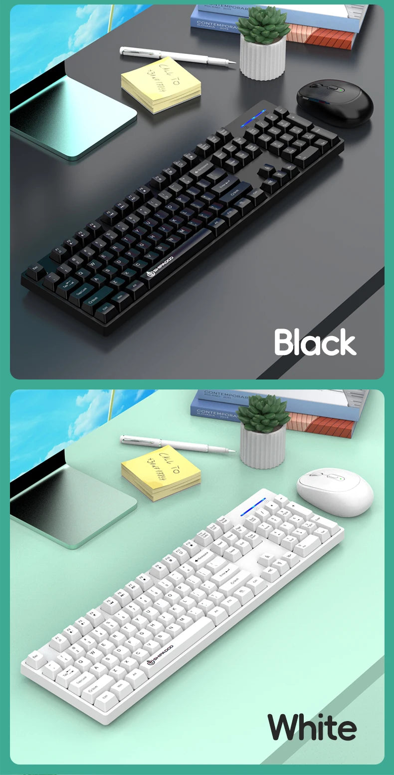 Shipadoo Gaming Wireless Keyboard and Mouse Combo Set,Computer Wireless Laptop Desktop Office PC Accessories Free Wireless Mouse