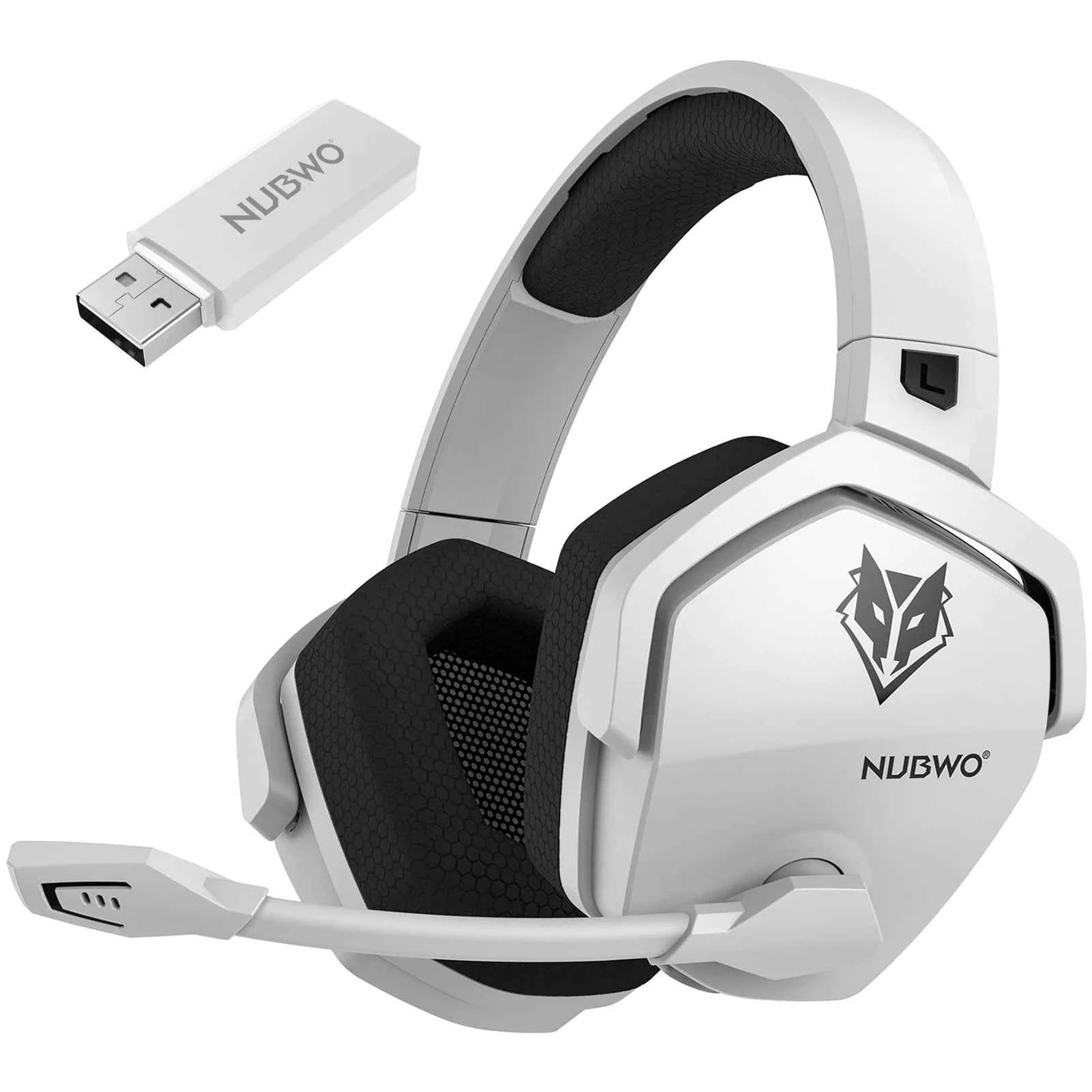 NUBWO G06 Wireless Gaming Headset – 2.4G & Bluetooth Headphones with Mic, 5ms Low Latency, 7.1 Surround Sound for PC, PS4 & PS5.