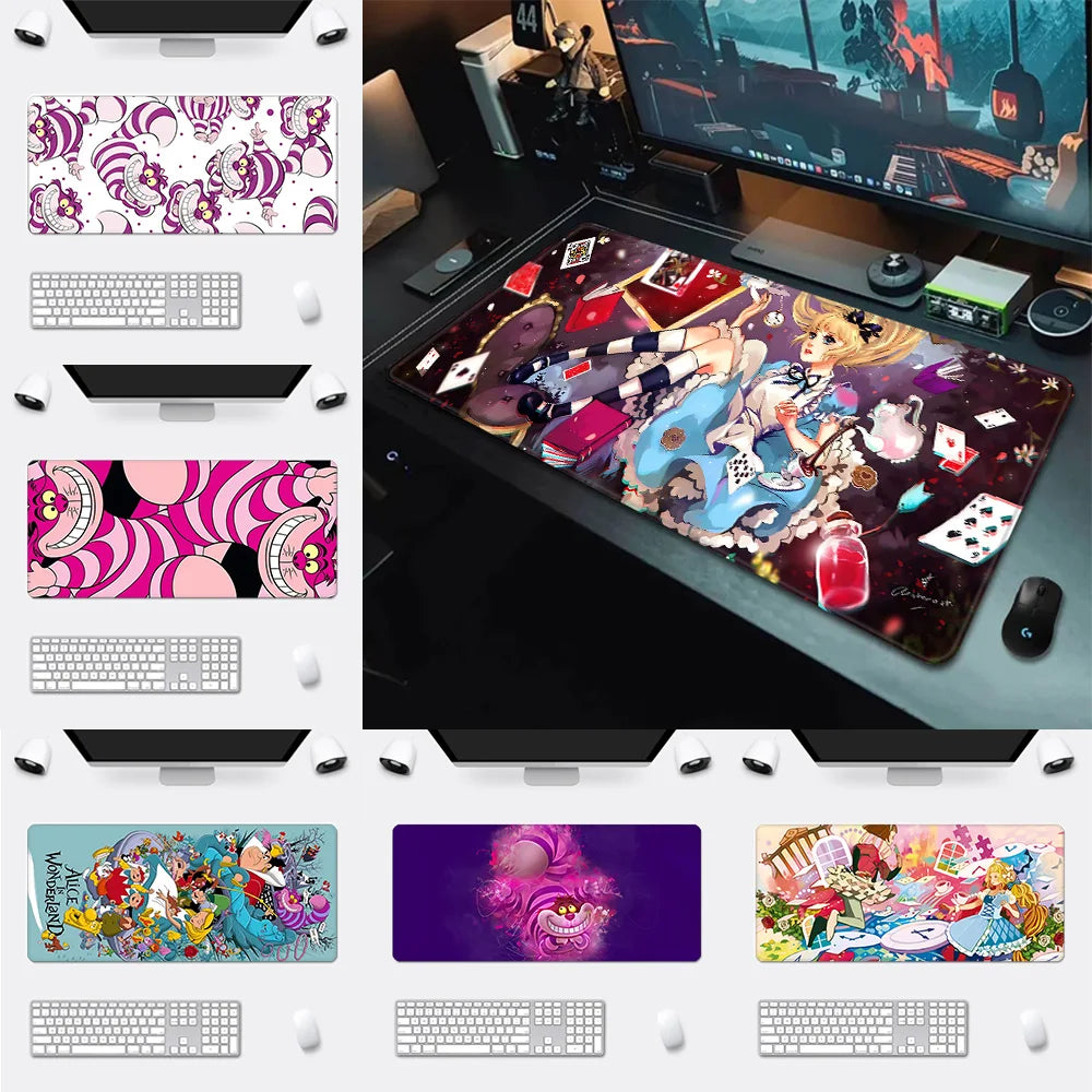 Cartoon Alice in Wonderland Mousepad HD Printing Computer Gamers Locking Edge Non-slip Mouse Pad XXL90x40cm Keyboard PC Desk Pad
