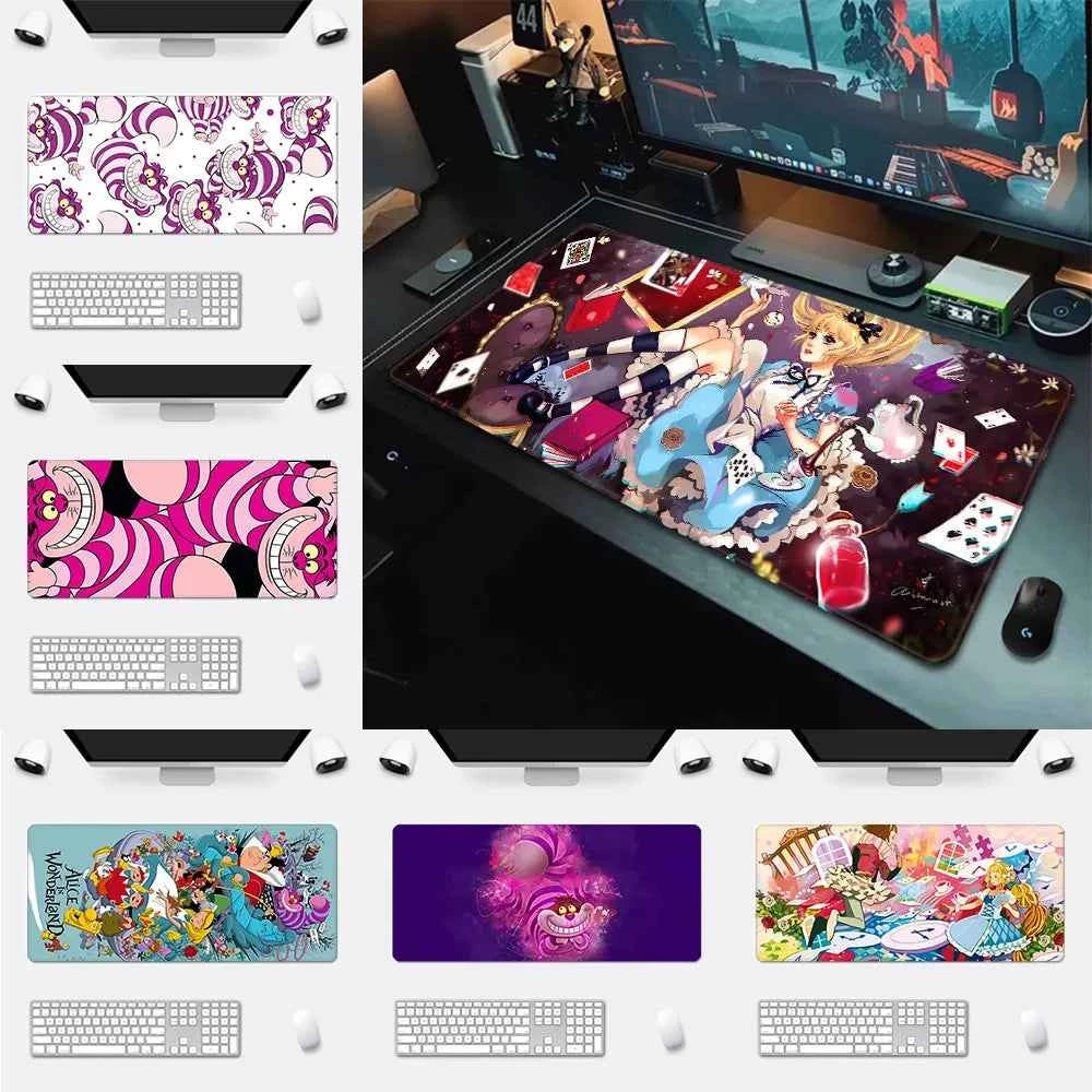 Cartoon Alice in Wonderland Mousepad HD Printing Computer Gamers Locking Edge Non-slip Mouse Pad XXL90x40cm Keyboard PC Desk Pad