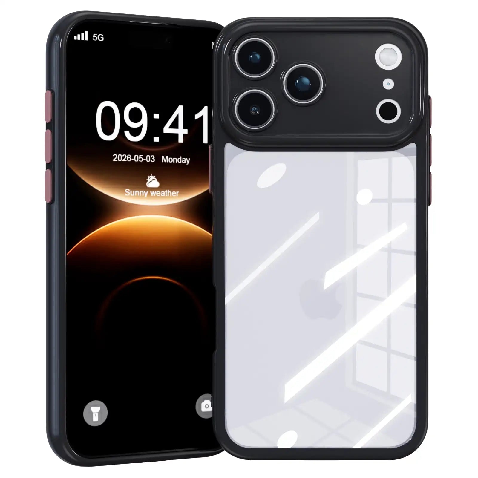 Compatible with Apple iPhone 17 Case Clear with Color Design for Girls Women Soft TPU+PC Shockproof More Protective Girly for iPhone 17 Case
