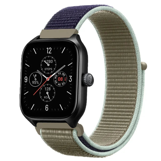 20mm 22mm Nylon Loop Strap for Amazfit GTR 42 47mm/GTR2/2e/3/3 Pro/4/GTS/GTS2/mini/3/4 Bracelet for Amazfit Bip-U-S/Stratos 2 2S