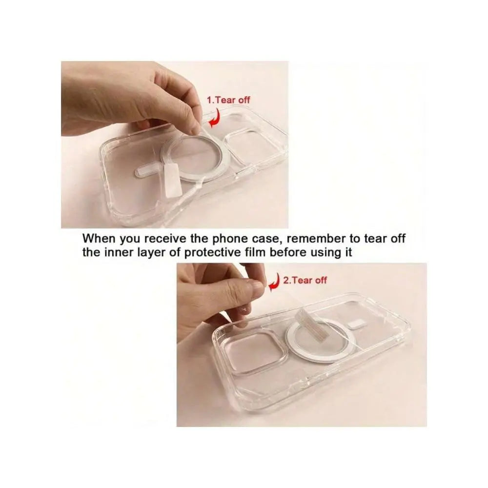 Transparent Magnetic Phone Case Supports Wireless Charging Classic and Stylish - for iPhone 17/16/15/14/13/12/11 Pro Max