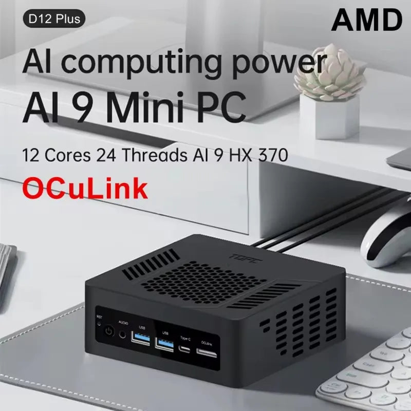 Topton Mini PC Gamer Oculink AMD Ryzen AI 9 HX 370 365 7 PRO 360 USB4 2x2.5G LAN 2xPCIe4 Desktop Gaming Computer Windows11 WiFi6 - WinSupport Tech
