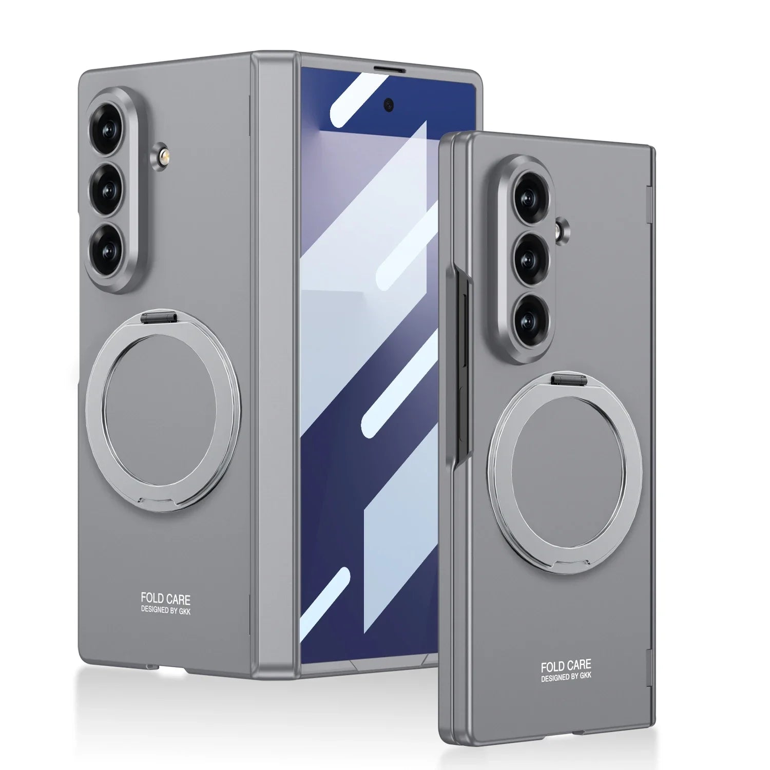 Magsafe Rotating Bracket Case For Samsung Galaxy Z Fold 7 Skin-feel Matte With Glass Film ZFold7 Magnetic Hinge Protective Cover