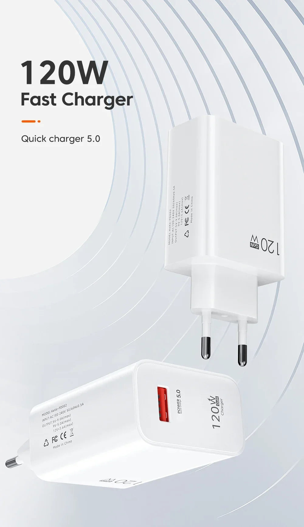 65W GaN Fast Charger PD 3.0 USB C Wall Charger Block For Phone For iPhone 16 Samsung S24 Ultra Xiaomi Huawei iPad EU US UK Plug