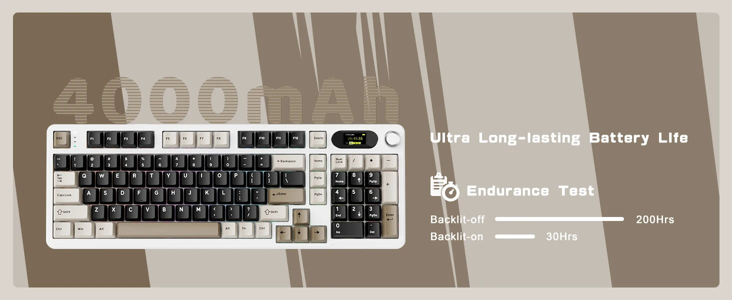 ATTACK SHARK X98Pro Wireless Mechanical Keyboard with Screen & Knob, Tri-mode Gasket Hot Swappable RGB  Keyboard, Web Driver