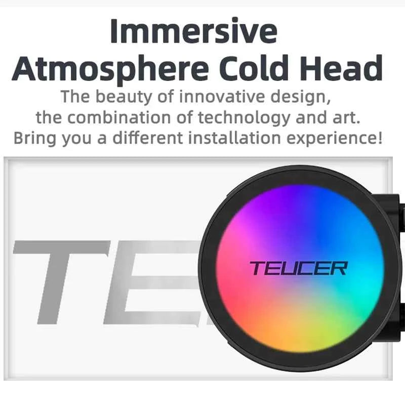 TEUCER AF-360 PC Water Cooling Radiator, 120mm RGB Fan, 360mm Liquid Water Cooler for Intel LGA 2011 1700 1200 115x AM4 AM5