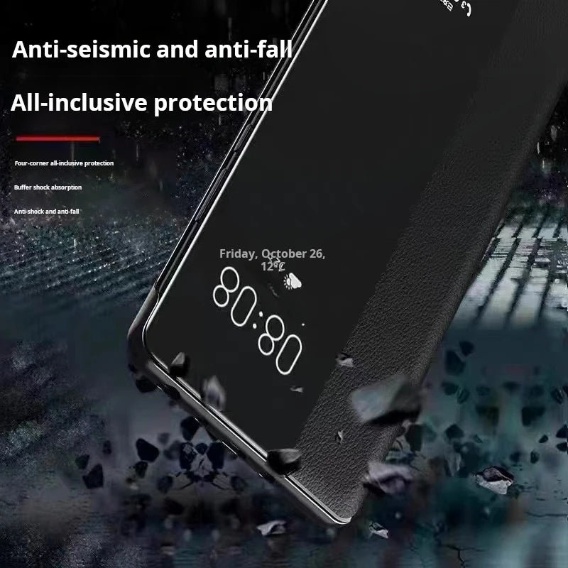 View Windows Case for Samsung Galaxy S26 S25 S24 S23 S22 S21 S20 Note 20 Ultra Plus PU Leather Smart Flip Shockproof Cover Shell