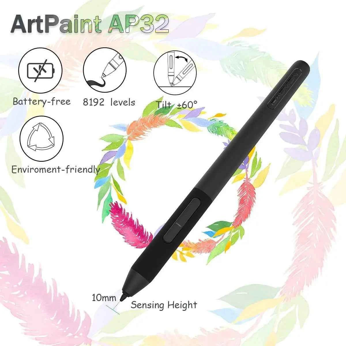 Gaomon Graphics Tablet M106K Pro 10*6.25 Inch Drawing Tablet 8192 Levels Battey-Free Stylus 28 Press Keys, Support Android Phone