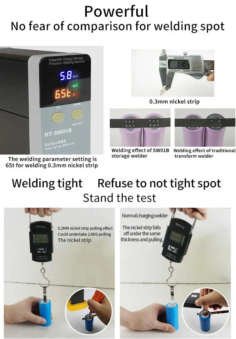 Heltec 21KW 36KW 42KW Capacitor Storage Battery Spot Welding Machine/Portable Small Spot Welder LED Display 0.5mm Thickness