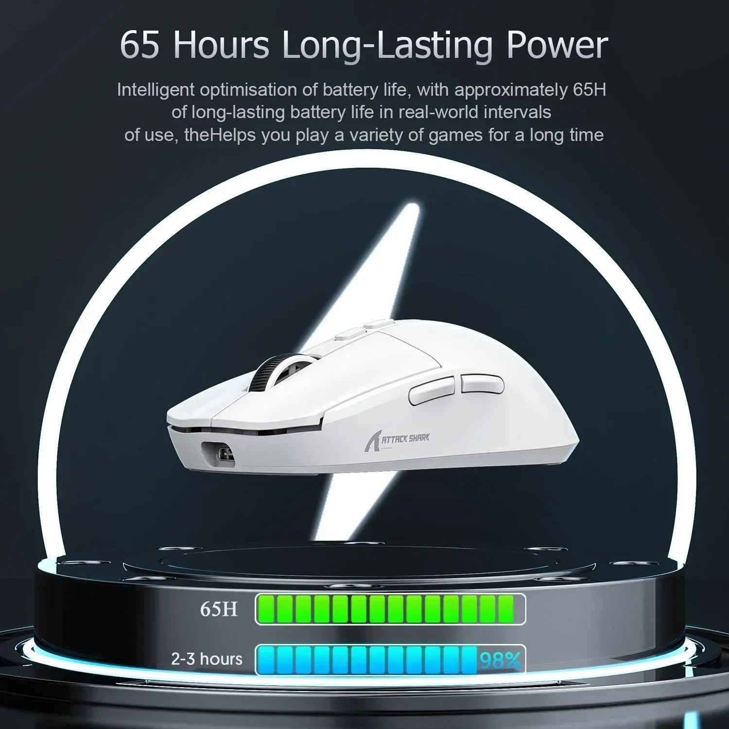 Attack Shark X6 PAW3395 Bluetooth Mouse,2.4 Tri-Mode Connection, RGB Touch Magnetic Charging Base, Macro Gaming Mouse