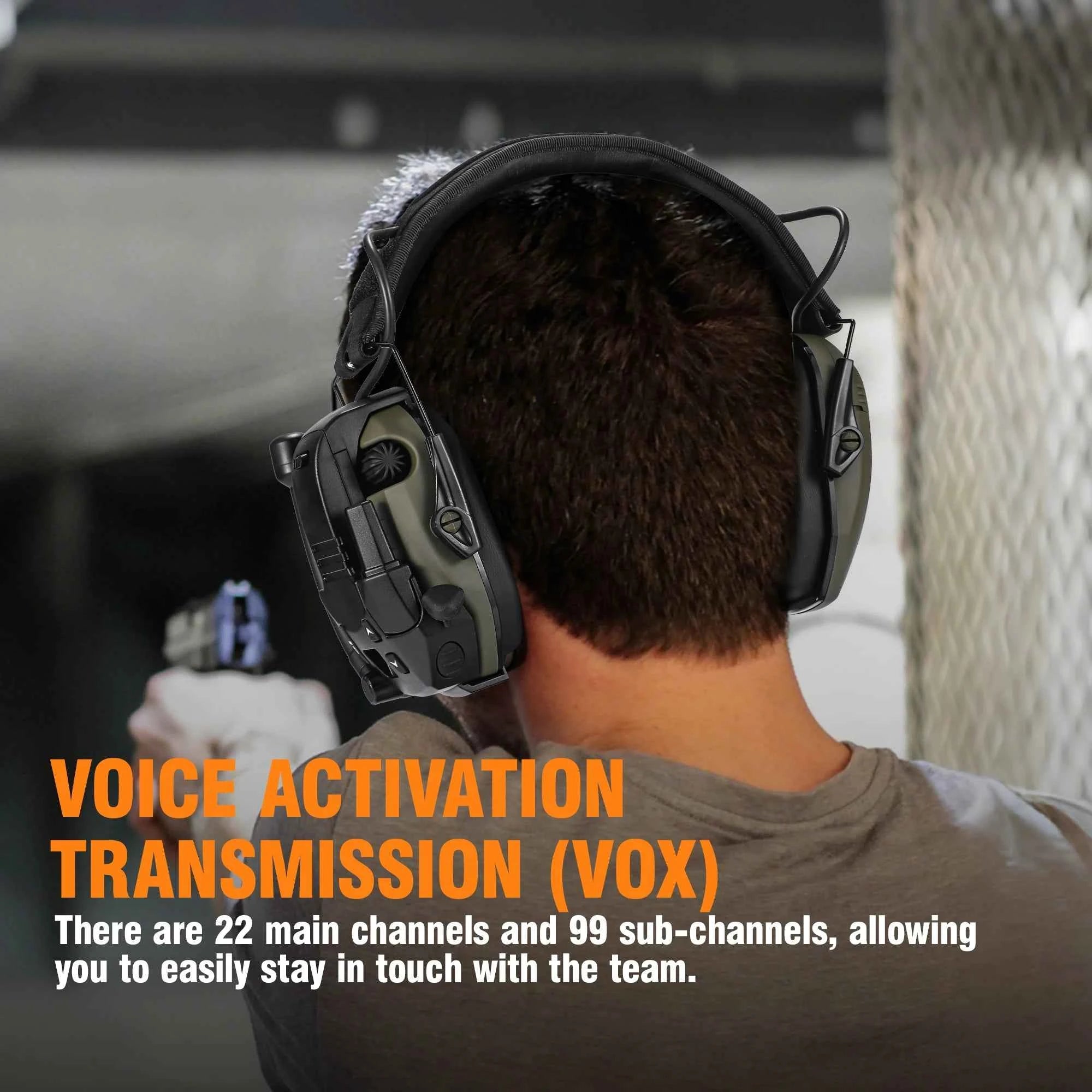 Tactical Headphones High Sensitivity Clear Call Military Headset for Shooting Communication Water Resistant Noise Reduction