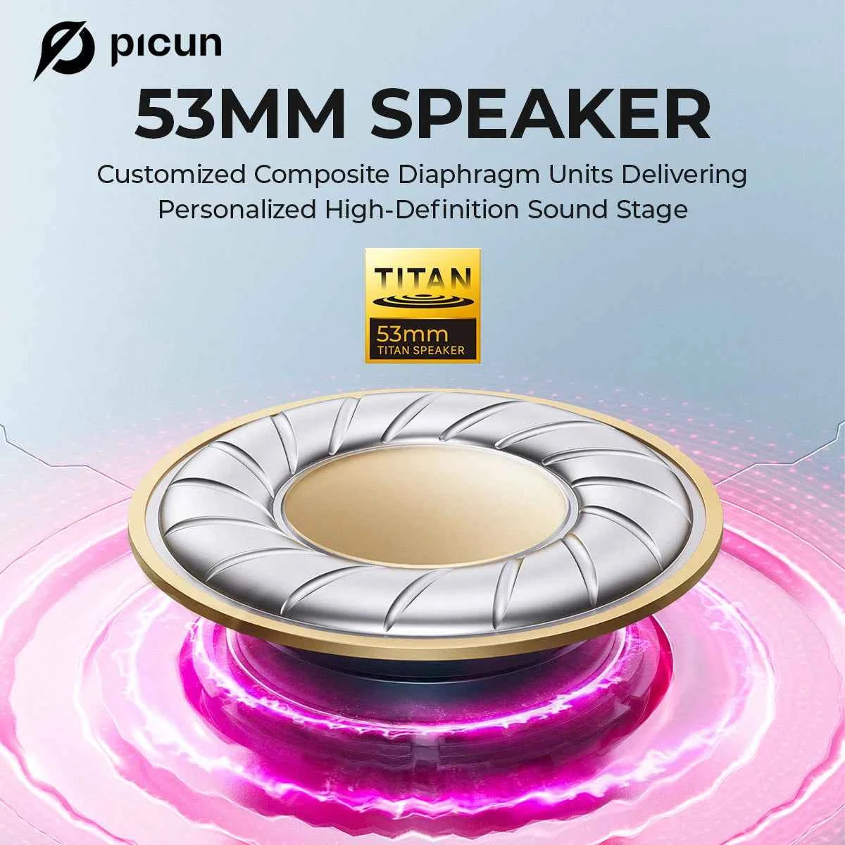 Picun G3 Gaming Wireless Headphone with Mic Over-Ear Headphones Bluetooth 5.4 40mm Driver 2.4G/Wireless/Cable USB Headsets 65H