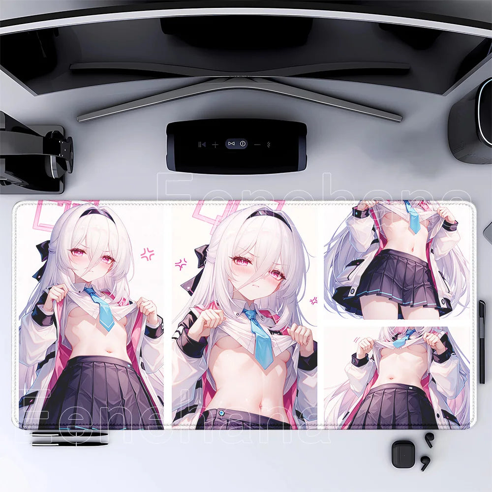 HD printing Tendō Kei Blue Archive Gaming Mousepad 400x900mm Anime girl key Mouse Pad PC Keyboard Office accessories XXL DeskMat