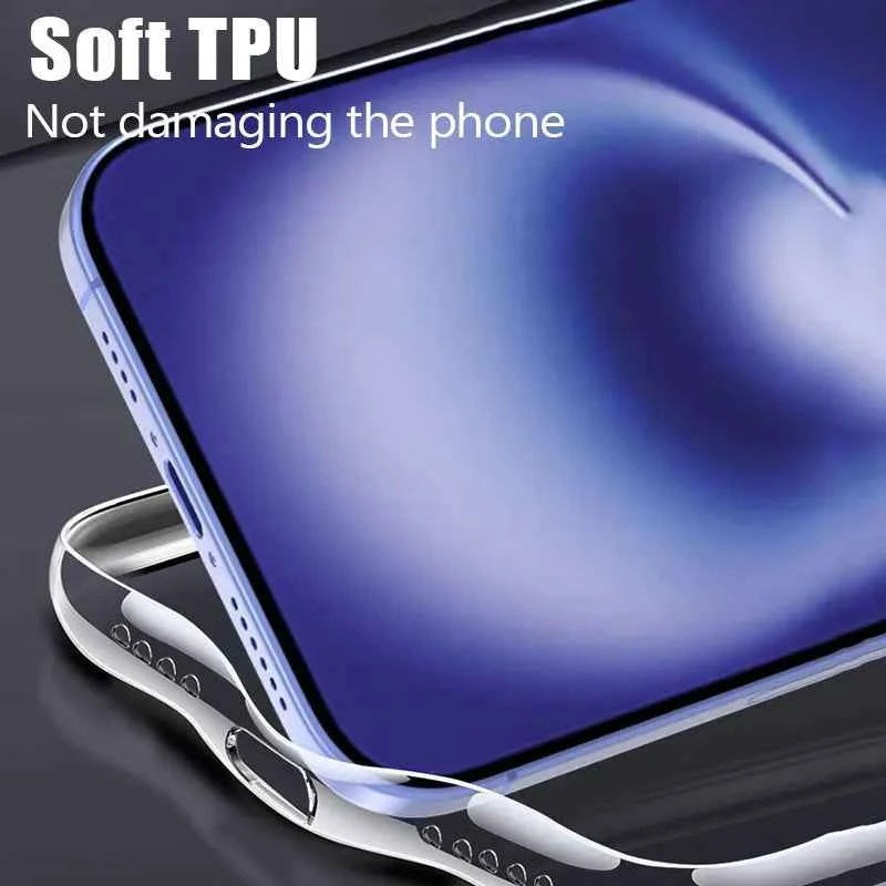 Clear Silicone Phone Case For iPhone 17 16 Pro Max 17 Air 16E Soft Back Cover For iPhone 15 14 11 12 13 Pro Max Mini Plus Case